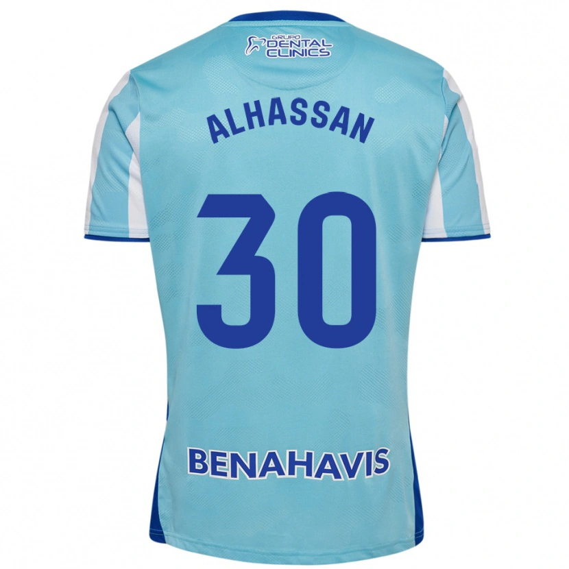 Danxen Kinder Mubarak Alhassan #30 Himmelblau Weiß Heimtrikot Trikot 2025/26 T-Shirt