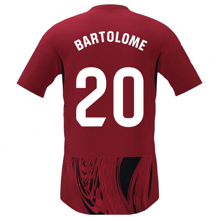 Danxen Kinder Diego Bartolomé #20 Rot Schwarz Heimtrikot Trikot 2025/26 T-Shirt