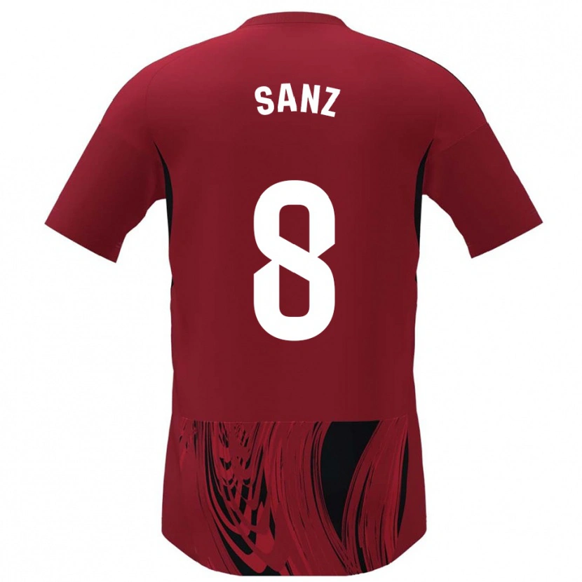 Danxen Kinder Álvaro Sanz #8 Rot Schwarz Heimtrikot Trikot 2025/26 T-Shirt