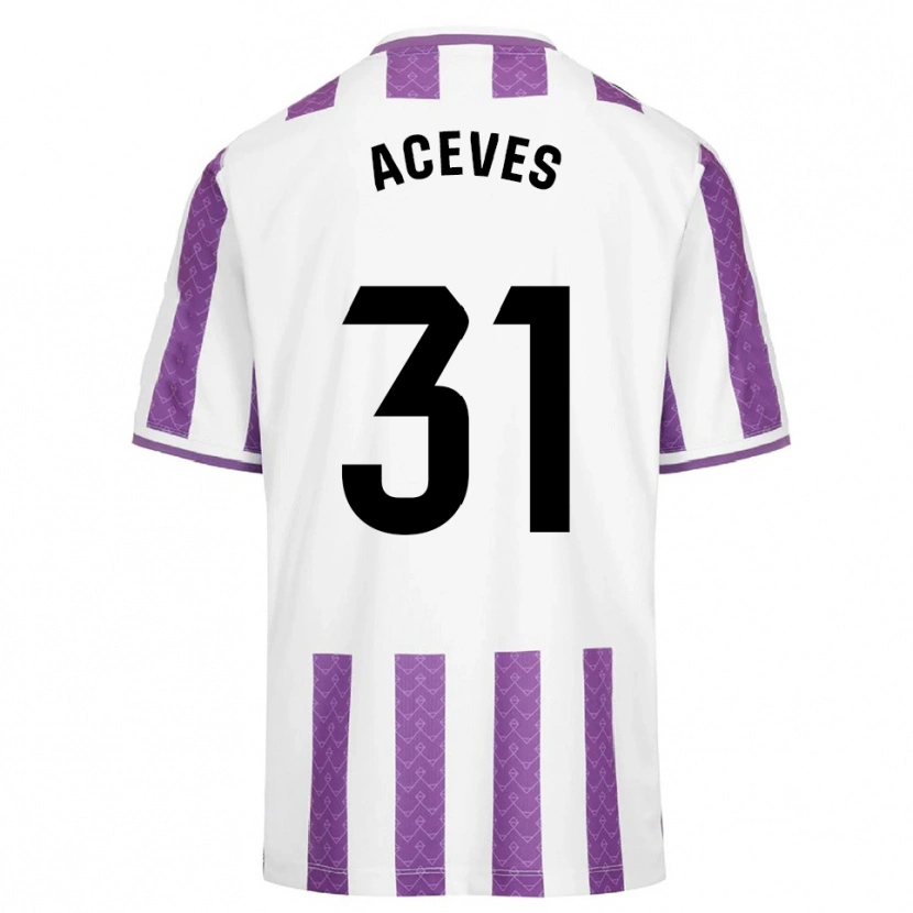 Danxen Kinder Álvaro Aceves #31 Lila Weiß Heimtrikot Trikot 2025/26 T-Shirt