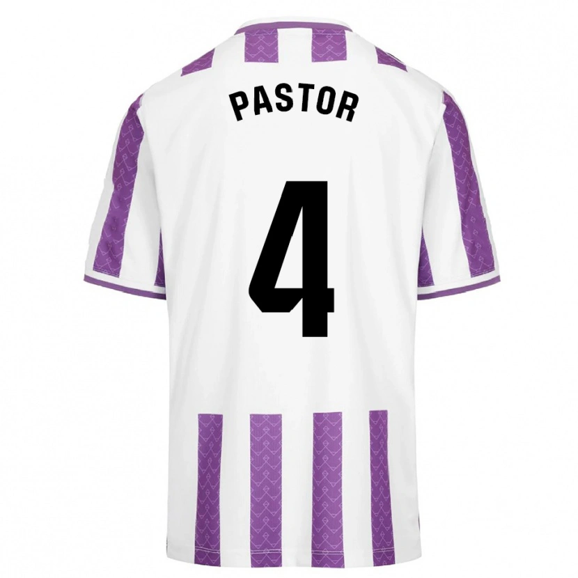 Danxen Kinder Alba Pastor Rodríguez #4 Lila Weiß Heimtrikot Trikot 2025/26 T-Shirt