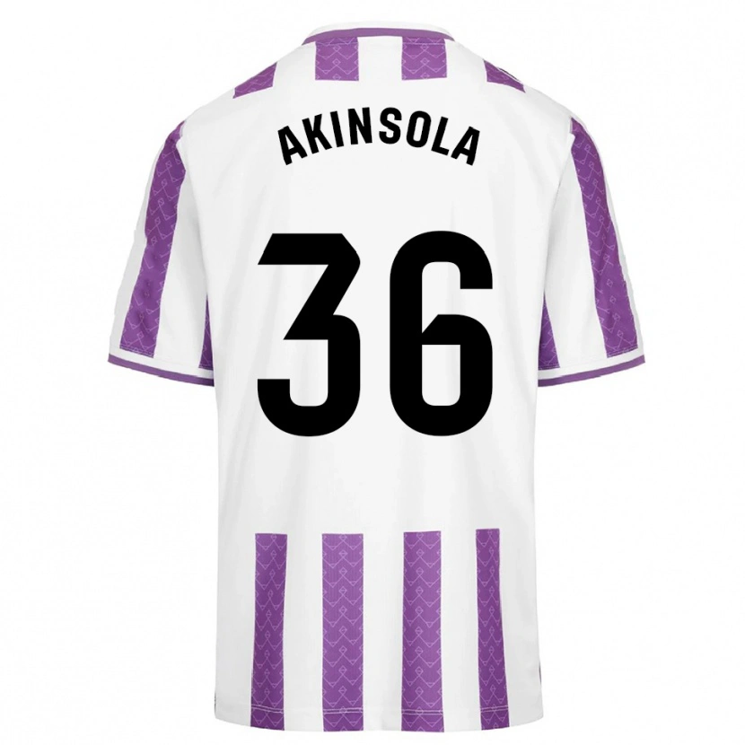 Danxen Kinder Tunde Akinsola #36 Lila Weiß Heimtrikot Trikot 2025/26 T-Shirt