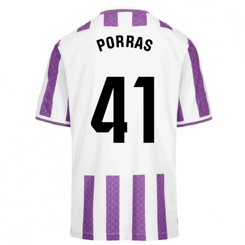 Danxen Kinder César Porras #41 Lila Weiß Heimtrikot Trikot 2025/26 T-Shirt