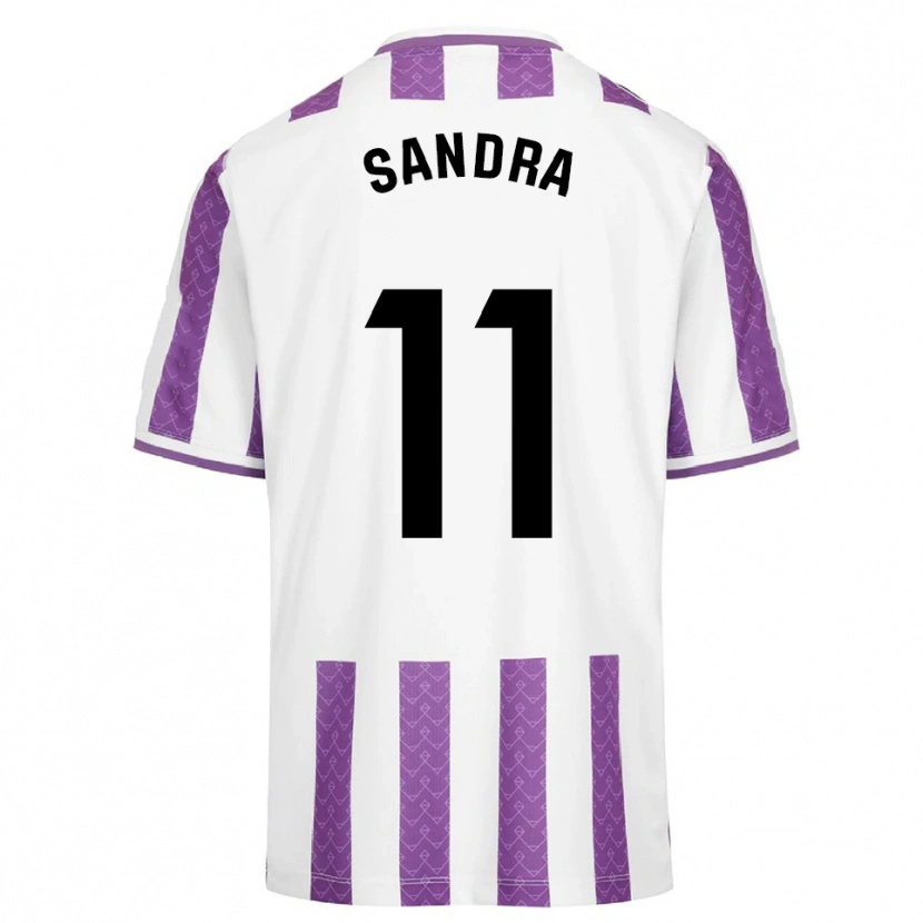 Danxen Kinder Sandra Luengo González #11 Lila Weiß Heimtrikot Trikot 2025/26 T-Shirt