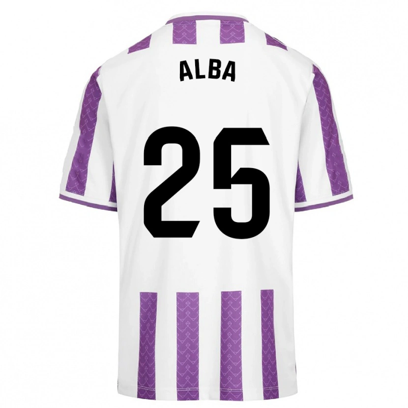 Danxen Kinder Alba Acebes Rodríguez #25 Lila Weiß Heimtrikot Trikot 2025/26 T-Shirt