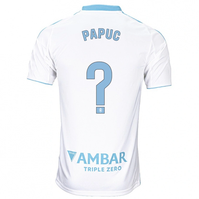 Danxen Kinder Daniel Papuc #0 Weiß Himmelblau Heimtrikot Trikot 2025/26 T-Shirt