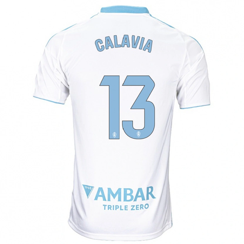 Danxen Kinder Carlos Calavia #13 Weiß Himmelblau Heimtrikot Trikot 2025/26 T-Shirt