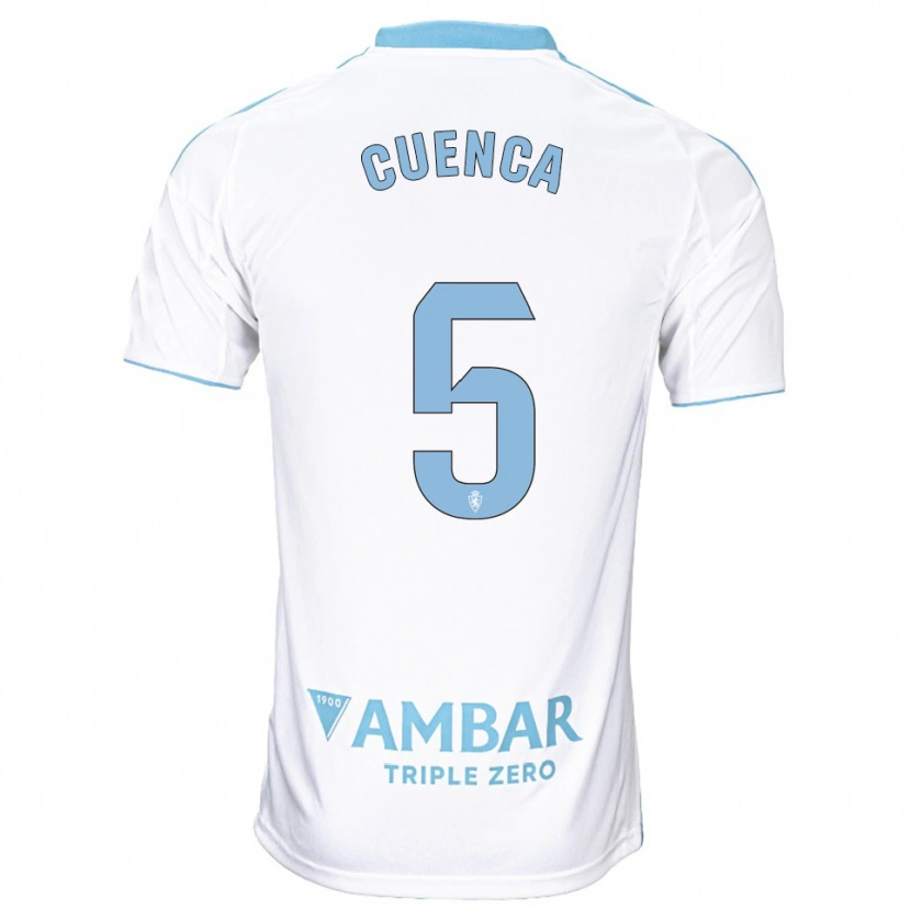Danxen Kinder Marcos Cuenca #5 Weiß Himmelblau Heimtrikot Trikot 2025/26 T-Shirt