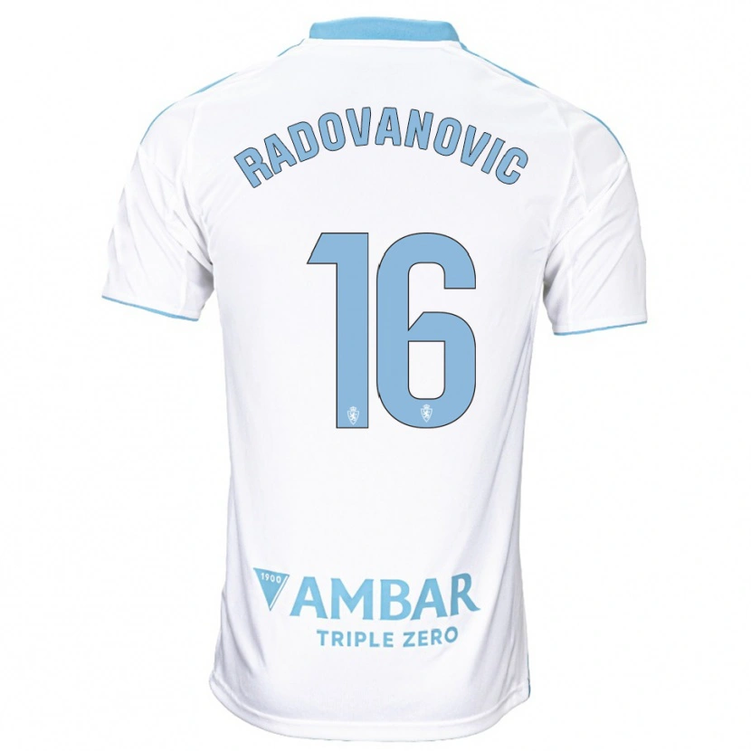 Danxen Kinder Aleksandar Radovanovic #16 Weiß Himmelblau Heimtrikot Trikot 2025/26 T-Shirt