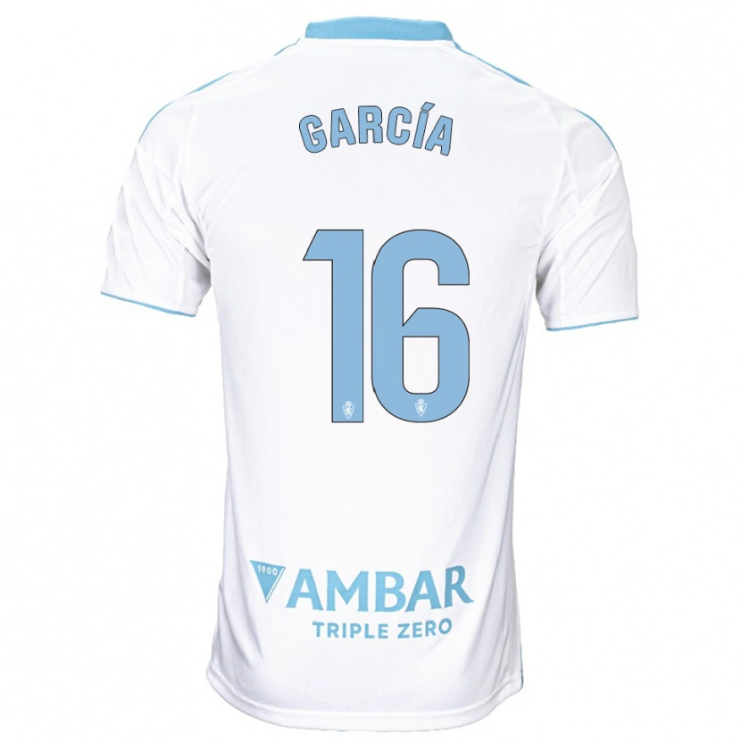 Danxen Kinder Iker García #16 Weiß Himmelblau Heimtrikot Trikot 2025/26 T-Shirt