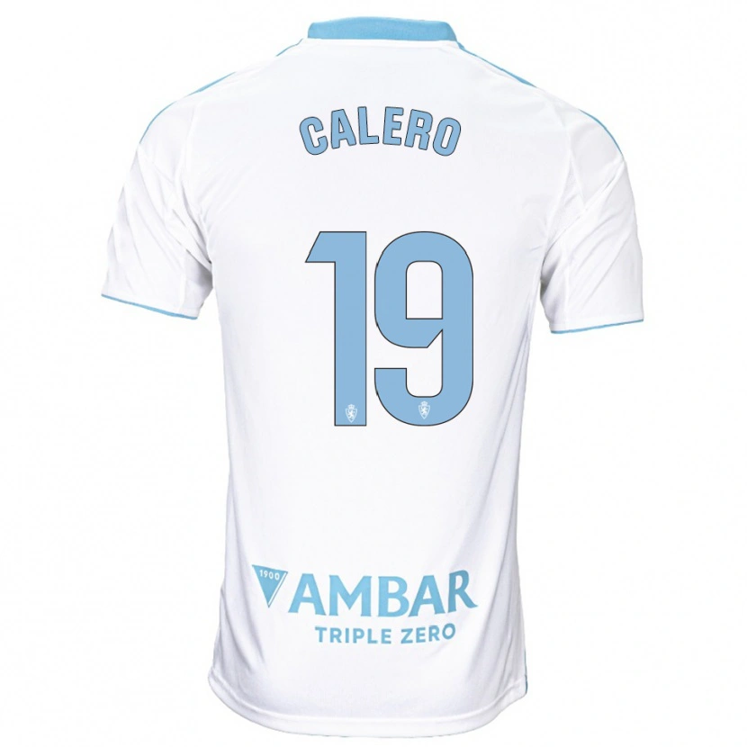 Danxen Kinder Iván Calero #19 Weiß Himmelblau Heimtrikot Trikot 2025/26 T-Shirt