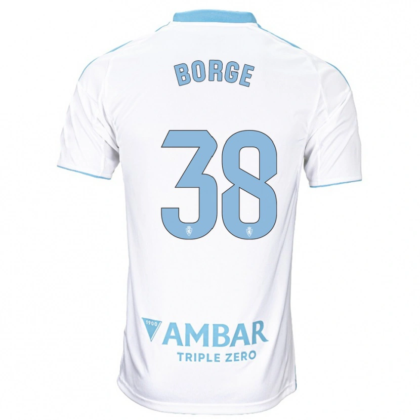 Danxen Kinder Andrés Borge #38 Weiß Himmelblau Heimtrikot Trikot 2025/26 T-Shirt