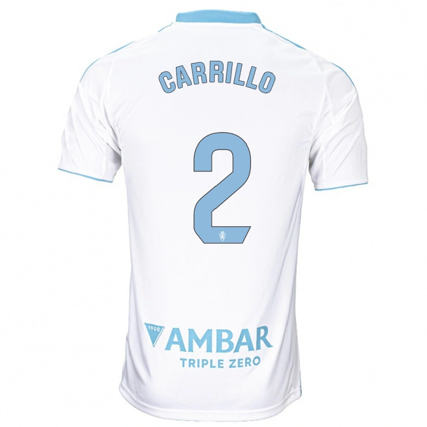 Danxen Kinder Hugo Carrillo #2 Weiß Himmelblau Heimtrikot Trikot 2025/26 T-Shirt