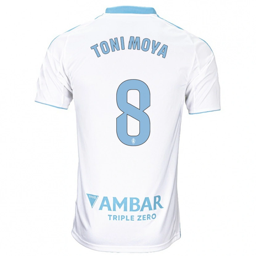 Danxen Kinder Toni Moya #8 Weiß Himmelblau Heimtrikot Trikot 2025/26 T-Shirt