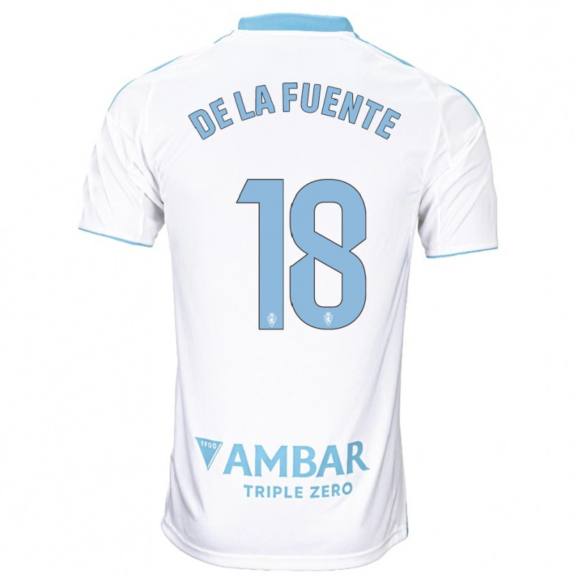 Danxen Kinder Paulino De La Fuente #18 Weiß Himmelblau Heimtrikot Trikot 2025/26 T-Shirt
