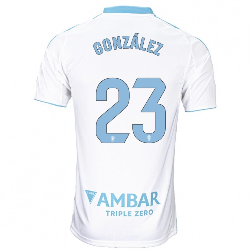 Danxen Kinder Álex González #23 Weiß Himmelblau Heimtrikot Trikot 2025/26 T-Shirt