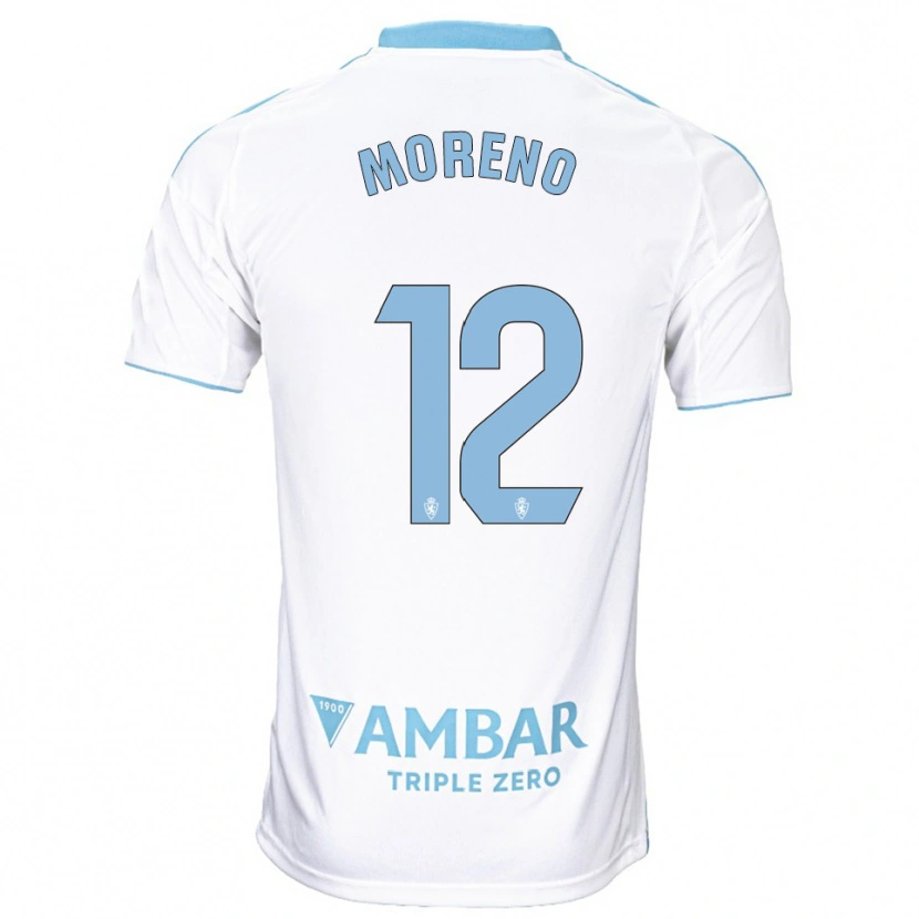 Danxen Kinder Eloy Moreno #12 Weiß Himmelblau Heimtrikot Trikot 2025/26 T-Shirt