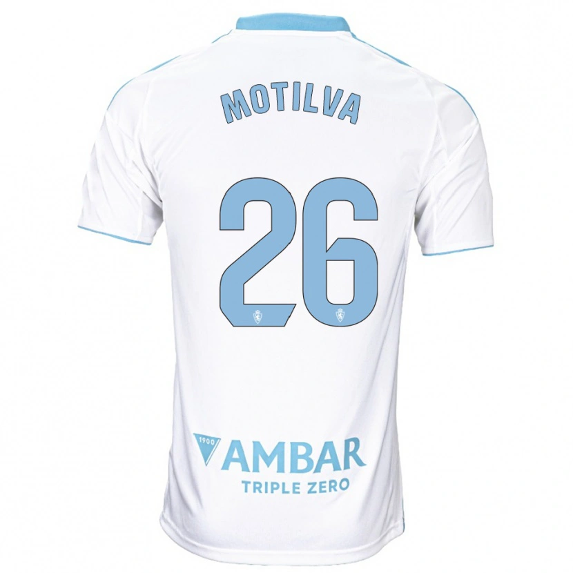 Danxen Kinder Adrián Motilva #26 Weiß Himmelblau Heimtrikot Trikot 2025/26 T-Shirt