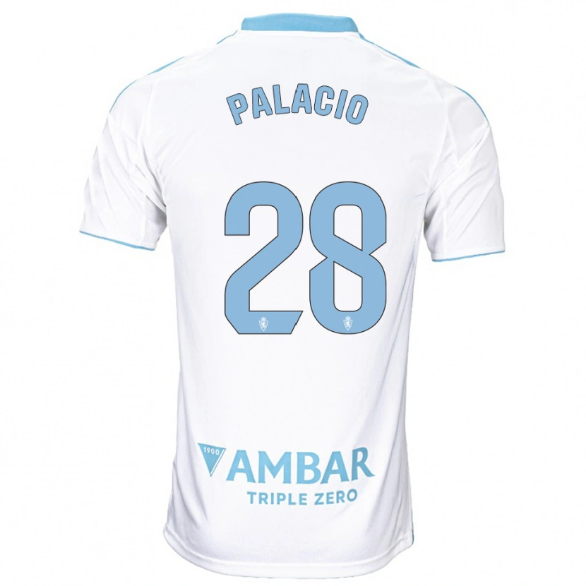 Danxen Kinder Álvaro Palacio #28 Weiß Himmelblau Heimtrikot Trikot 2025/26 T-Shirt