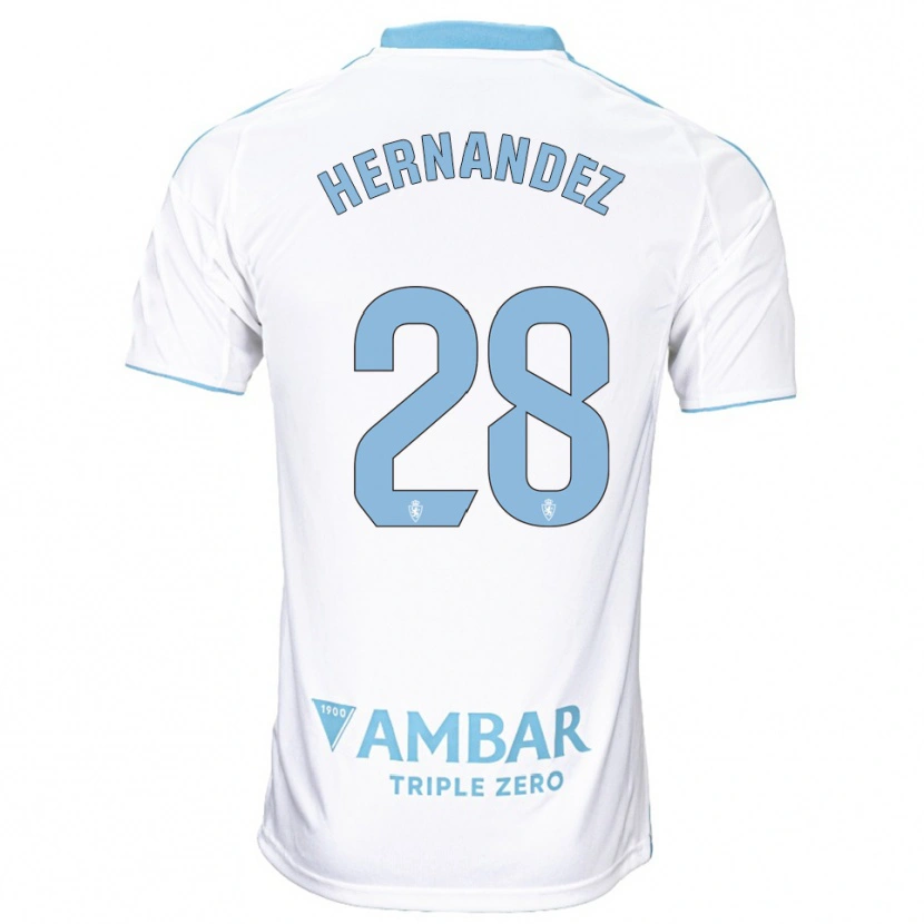 Danxen Kinder Diego Hernández #28 Weiß Himmelblau Heimtrikot Trikot 2025/26 T-Shirt
