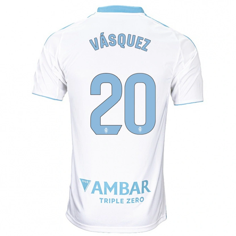 Danxen Kinder José Vásquez #20 Weiß Himmelblau Heimtrikot Trikot 2025/26 T-Shirt