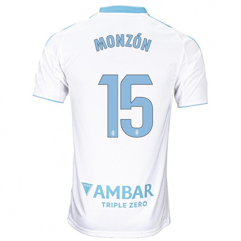 Danxen Kinder Diego Monzón #15 Weiß Himmelblau Heimtrikot Trikot 2025/26 T-Shirt