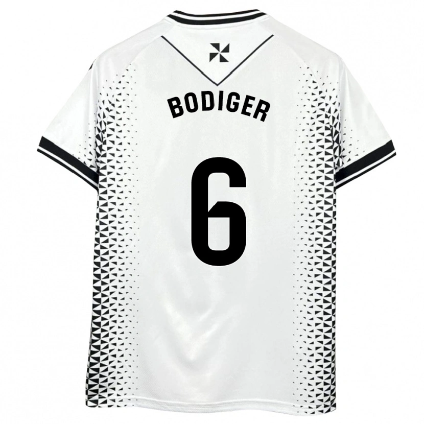 Danxen Kinder Yann Bodiger #6 Weiß Schwarz Heimtrikot Trikot 2025/26 T-Shirt