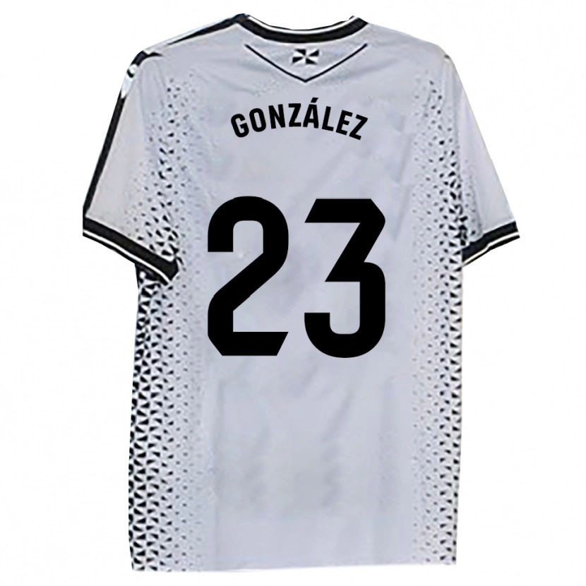 Danxen Kinder Elías González #23 Weiß Schwarz Heimtrikot Trikot 2025/26 T-Shirt