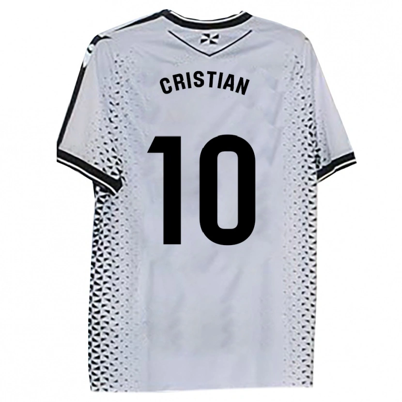 Danxen Kinder Cristian Rodríguez #10 Weiß Schwarz Heimtrikot Trikot 2025/26 T-Shirt