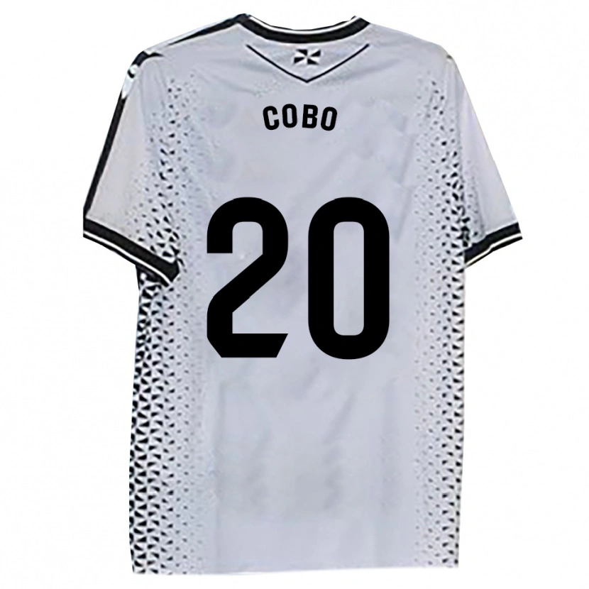 Danxen Kinder David Cobo #20 Weiß Schwarz Heimtrikot Trikot 2025/26 T-Shirt