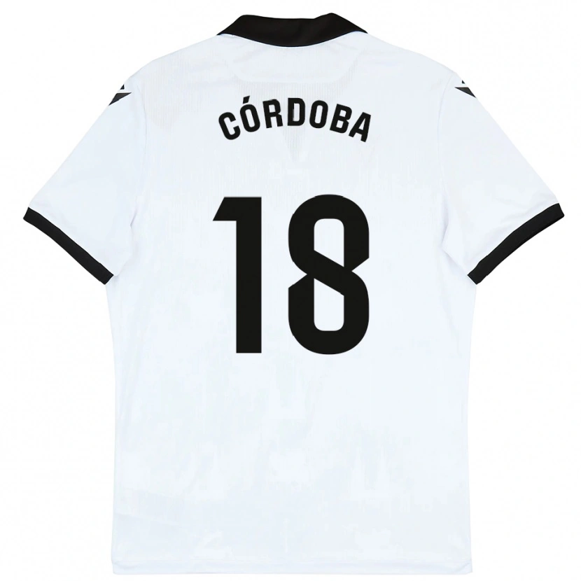 Danxen Kinder Aitor Córdoba #18 Weiß Schwarz Heimtrikot Trikot 2025/26 T-Shirt