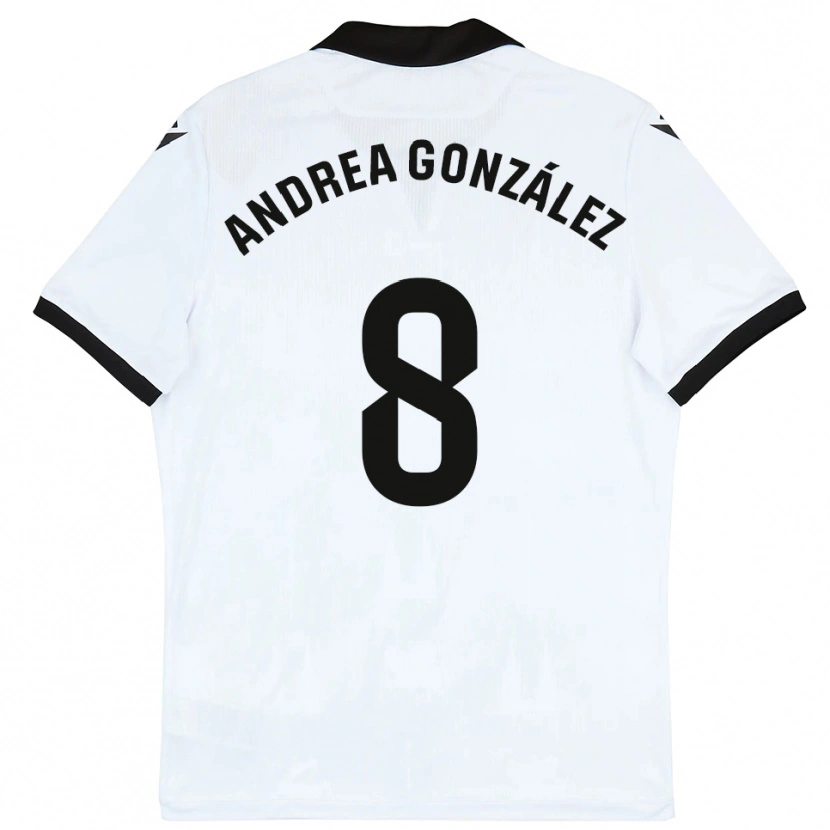 Danxen Kinder Andrea González #8 Weiß Schwarz Heimtrikot Trikot 2025/26 T-Shirt