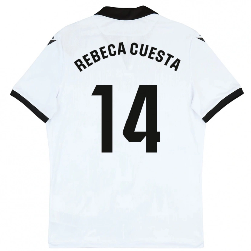 Danxen Kinder Rebeca Cuesta #14 Weiß Schwarz Heimtrikot Trikot 2025/26 T-Shirt