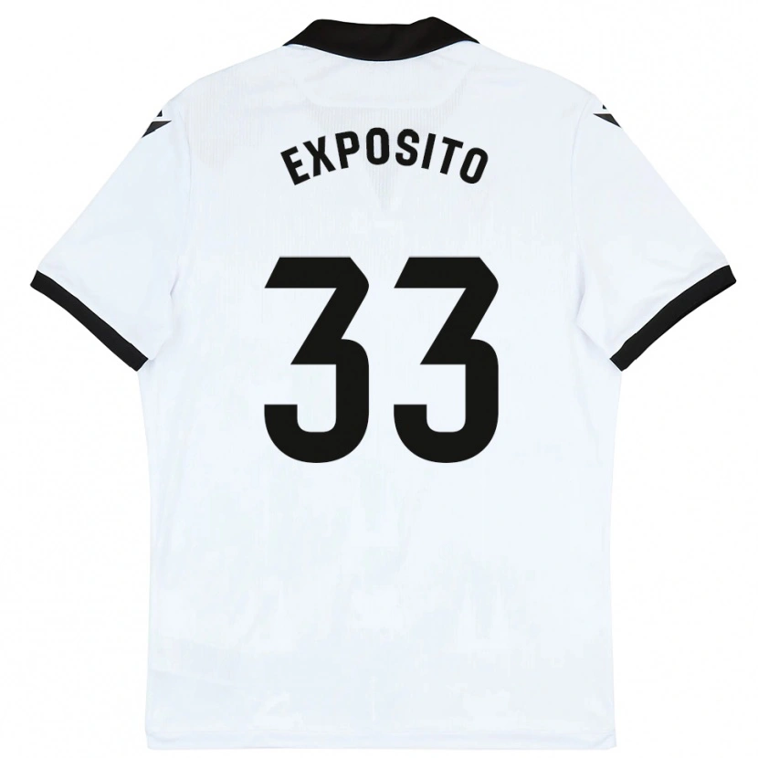 Danxen Kinder Marcelo Expósito #33 Weiß Schwarz Heimtrikot Trikot 2025/26 T-Shirt