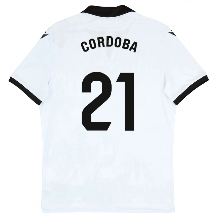 Danxen Kinder Iñigo Córdoba #21 Weiß Schwarz Heimtrikot Trikot 2025/26 T-Shirt