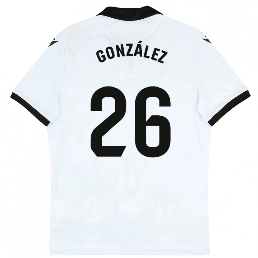 Danxen Kinder Diego González #26 Weiß Schwarz Heimtrikot Trikot 2025/26 T-Shirt