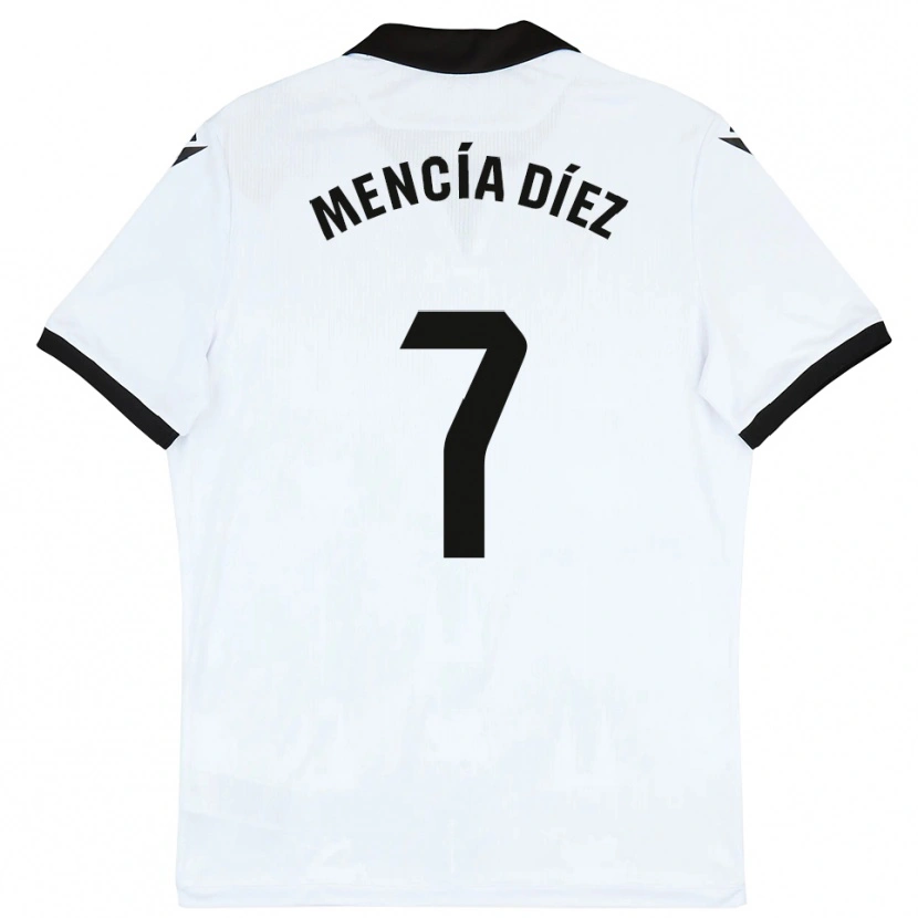 Danxen Kinder Mencía Díez #7 Weiß Schwarz Heimtrikot Trikot 2025/26 T-Shirt