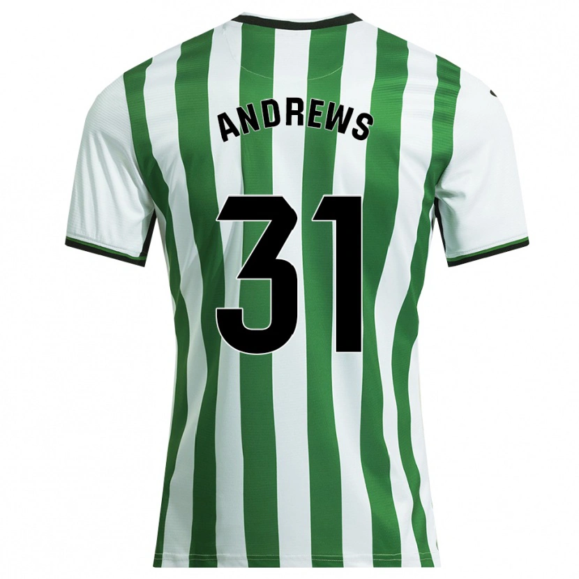 Danxen Kinder George Andrews #31 Weiß Grün Heimtrikot Trikot 2025/26 T-Shirt