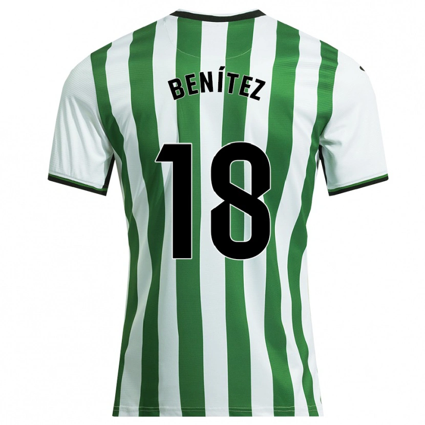 Danxen Kinder Paco Benítez #18 Weiß Grün Heimtrikot Trikot 2025/26 T-Shirt