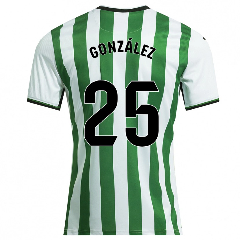 Danxen Kinder Dani González #25 Weiß Grün Heimtrikot Trikot 2025/26 T-Shirt