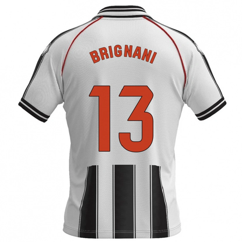 Danxen Kinder Fabrizio Brignani #13 Weiß Schwarz Heimtrikot Trikot 2025/26 T-Shirt