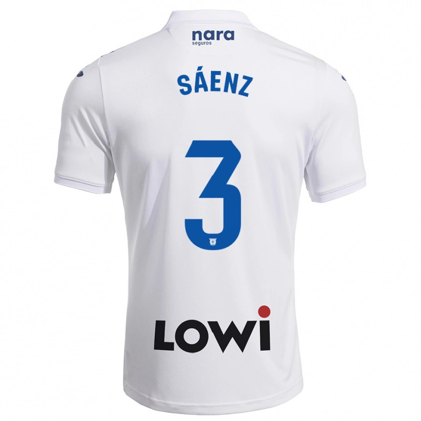 Danxen Kinder Jorge Sáenz #3 Weiß Marine Heimtrikot Trikot 2025/26 T-Shirt