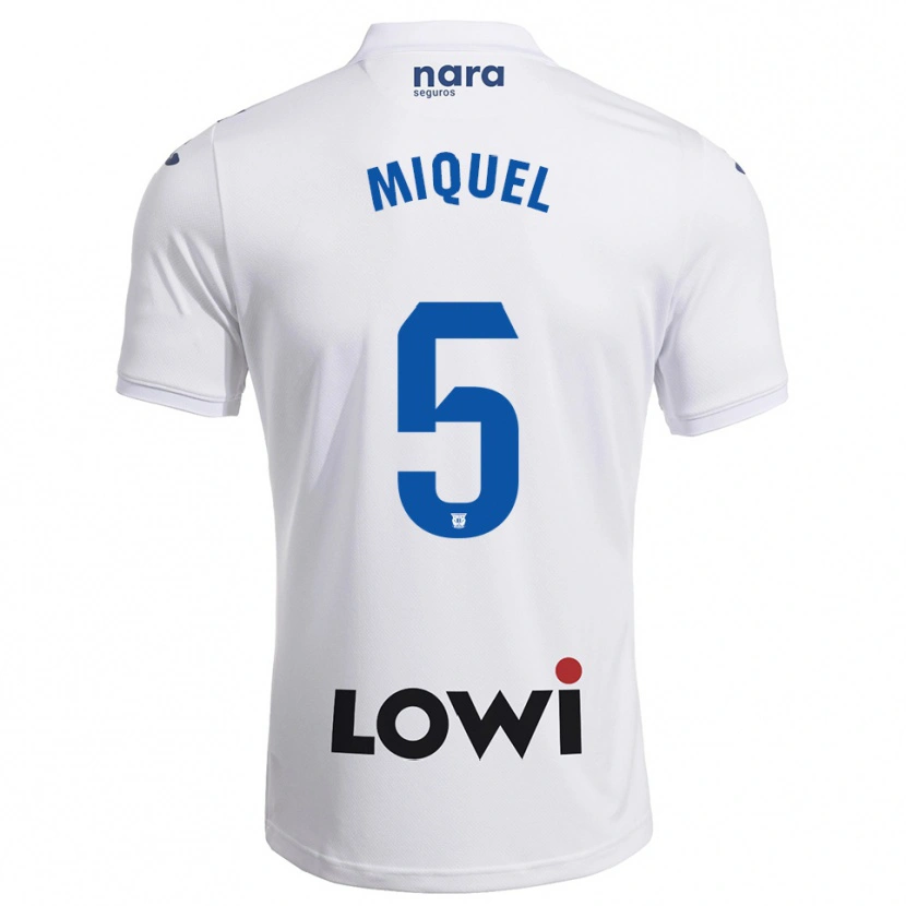 Danxen Kinder Ignasi Miquel #5 Weiß Marine Heimtrikot Trikot 2025/26 T-Shirt