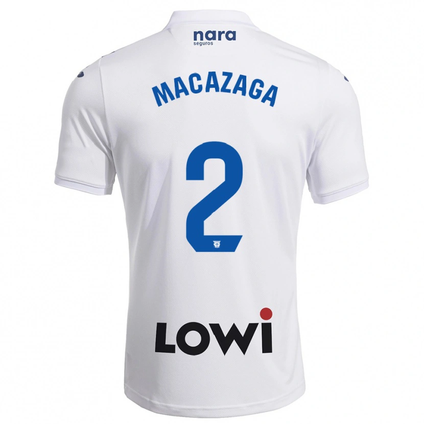 Danxen Kinder Lucas Macazaga #2 Weiß Marine Heimtrikot Trikot 2025/26 T-Shirt