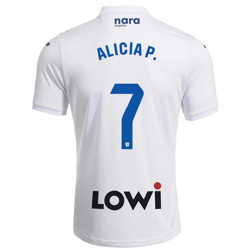Danxen Kinder Alicia Pérez #7 Weiß Marine Heimtrikot Trikot 2025/26 T-Shirt