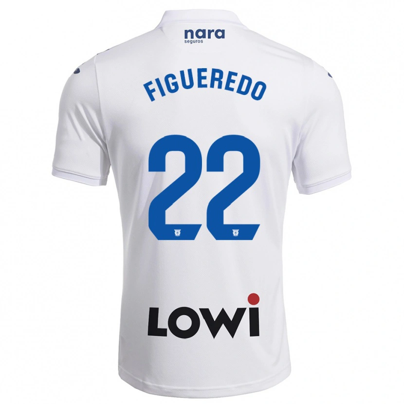 Danxen Kinder Sebastián Figueredo #22 Weiß Marine Heimtrikot Trikot 2025/26 T-Shirt