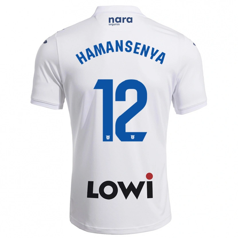 Danxen Kinder David Hamansenya #12 Weiß Marine Heimtrikot Trikot 2025/26 T-Shirt