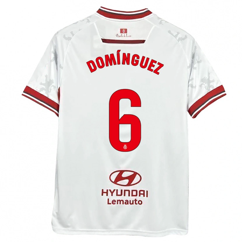 Danxen Kinder Jairo Domínguez #6 Weiß Rot Heimtrikot Trikot 2025/26 T-Shirt