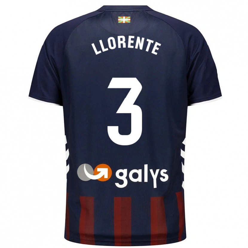 Danxen Kinder Oier Llorente #3 Marine Rot Heimtrikot Trikot 2025/26 T-Shirt