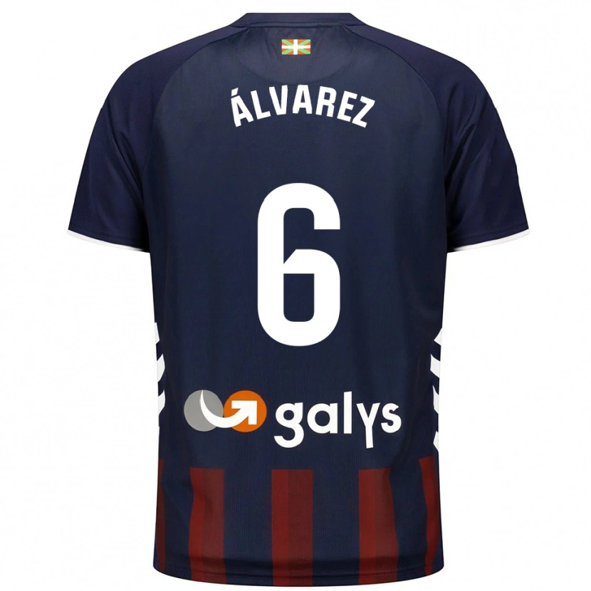 Danxen Kinder Sergio Álvarez #6 Marine Rot Heimtrikot Trikot 2025/26 T-Shirt